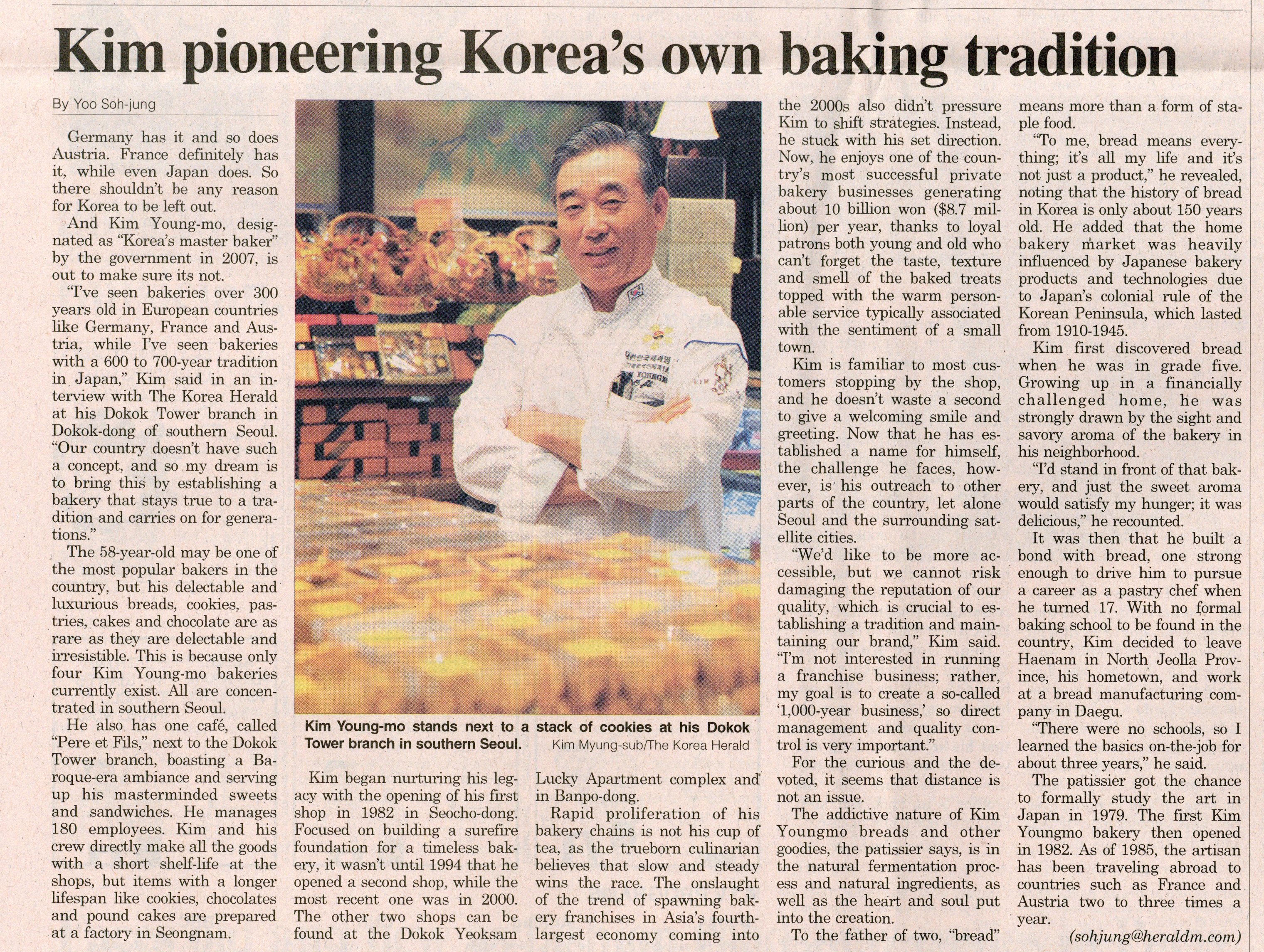 Kim pioneering Korea's own baking tradition